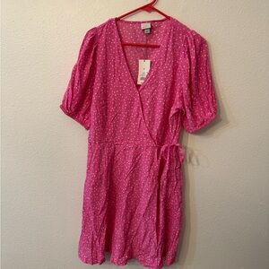 a new day Fuchsia Polka Dot Mini Dress